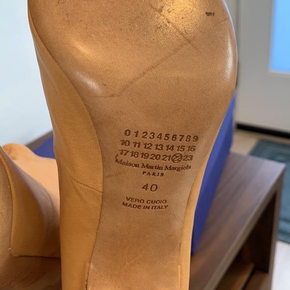 Maison Martin Margiela Open Toe Back Zip Booties in Tan - Picture 7 of 7
